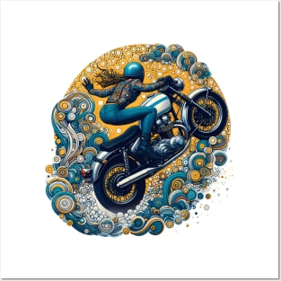 Motorcycle Girl Art Posters and Art